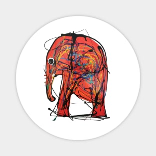 Colorful Elephant Art Magnet